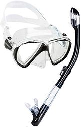 Cressi Ranger & Dry, Set Maschera per Snorkeling Unisex Adulto, Trasparente/Nero, Taglia Unica