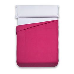 Sancarlos - Funda nórdica lisa, 100% Algodón, Color rosa, Cama de 105 cm