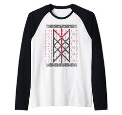 Nordic Mythology Viking: Runic Alphabets Algiz Camiseta Manga Raglan
