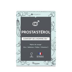 Yves Ponroy Prosta'Sterol - Complément Alimentaire Prostate Pour Homme - Huile de Pépins de Courge, Acérola, Pollen, Vitamine C, Sélénium, Zinc - 40 Capsules - 20 Jours - Fabriqué en France