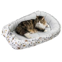 Medi Partners Kattsäng 75 x 60 x 10 cm kattsäng liten medium hundkudde kattungar nest (rådjur)