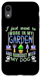 Carcasa para iPhone XR Camiseta de jardinería para amantes de los perros, jardinero, jardín, regalos para mascotas, plantas