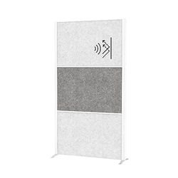 MAUL MAULconnecto, Separador acústico de 180 x 100 cm, para Oficina y Escritorio, Separador Independiente con pies, optima como protección Visual y protección acústica, Fieltro hipoalergénico