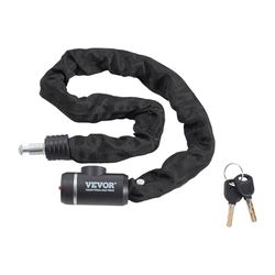 VEVOR Zwaar belastbaar anti-diefstal fietskettingslot, 8 mm, zwart, combinatieslot, snijbestendig, ideaal voor fietsen, motorfietsen, poorten, hekken