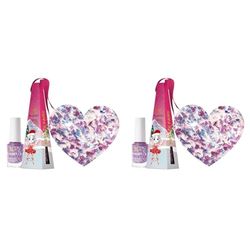 Bluesky Christmas Kids Nail Varnish Bauble – Festive Fairy, Pink Multicolour Glitter. Easy Peel-off, Non-Toxic, Water- based, Odour-free Nail Polish for Kids, 5ml (Pack of 2)