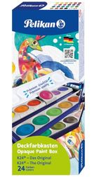 Pelikan, Set de Acuarelas para Pintura, 24 Colores Brillantes, Pincel Incluido, No Tóxicas