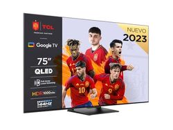 TCL 75T8A TV, QLED, HDR 1000 nits, Full Array Local Dimming, IMAX Enhanced, 144Hz VRR, Dolby Vision&Atoms TV Powered by Google