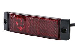 HELLA 2 TM 008 645-931 Luz de situação - LED - 12 V - Montagem exterior/conexão roscada - Cor da tulipa: vermelho - Cor LED: vermelho - Cabo: 500 mm - posterior