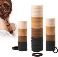 100pcs Élastiques à Cheveux Neutre,Chouchous Épais et Sans Couture pour Femme, Enfant, Accessoires Cheveux Polyvalents