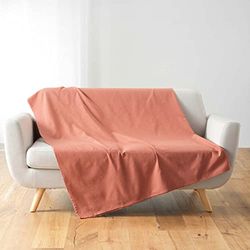 douceur d'intérieur, Pläd (180 x 220 cm) Lucile Marsala, enfärgad polycotton