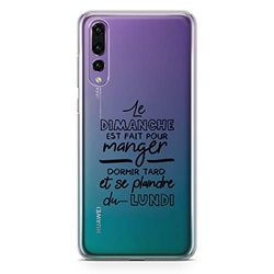 Zokko fodral Huawei P20 Pro "Söndag is Made to Eat - mjukt genomskinligt bläck svart