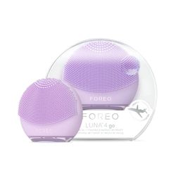FOREO LUNA 4 go, spazzola per pulizia viso e massaggio viso rassodante, Favorisce l'assorbimento delle formule di skincare, Dispositivo da viaggio, Per tutti i tipi di pelle, Lavander