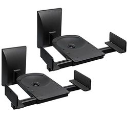 mywall HB5L HB 5L - Soporte de pared para altavoz (inclinación+giro ajustable sin herramientas, 25 kg), color negro, 1 par