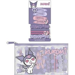 Kuromi Beauty Accessory Set | Kids Kit with Case, Tweezers, Garters and Scrunchies | Kuromi Hair Accessories