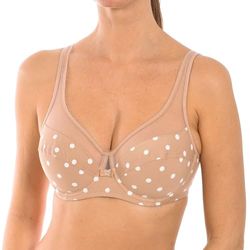 DIM Reggiseno con Ferretto Generous Classic Donna x1, Marrone Con Pois Bianchi, 5B