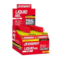 Enervit, Gel Líquido para Competir con Cafeína, Sabor Cítrico, Deportes de Resistencia, con 30 Gramos de Carbohidratos, 25 Miligramos de Cafeína, Maltodextrina y Fructosa, Envase de 18 (60 ml)