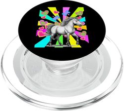 Retro 80 caballos unicornios unicornios adolescentes niños niños PopSockets PopGrip para MagSafe