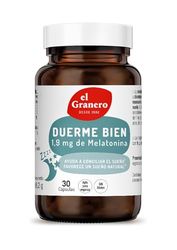 El Granero - Duerme Bien - 30 Cápsulas Vegetales– Complemento Alimenticio - Melatonina 1,9 mg, Amapola de California y Lúpulo - Ayuda a Conciliar el Sueño - Apto para Veganos - Sin Gluten