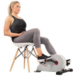 Sunny Health & Fitness Ejercitador de Pedales magnético para Debajo del Escritorio, Doble acción, diseño Discreto