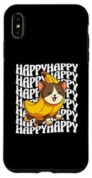 Coque pour iPhone XS Max Happy Banana Cat Meme Bananacat Happy Kitty Amoureux des chats Meme