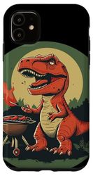 Custodia per iPhone 11 Fantastico dinosauro amante del barbecue per gli amanti del barbecue giurassico