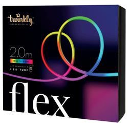 Twinkly Flex - Flexibelt LED - ljusrör med RGB - lysdioder - In inomhusdekorationsbelysning - App -kontrollerad, vit tråd, 2m