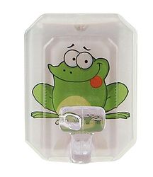 Fackelmann "Frog Adhesive Hook, White/Green, 2 x 3 x 1.5-Inch