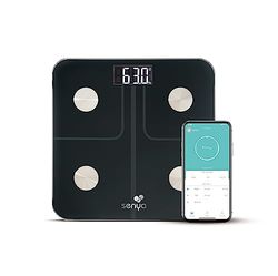 SENYA Personvåg - Impedansmätare, Bluetooth-anslutning, 13 kroppsindex, FitDays app i svart färg - Smart Body SYWB-S008B