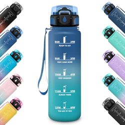 HoneyHolly 500 ml drickflaska, läckagesäker, sportflaska, motiverande flaska, med tidsmarkör, vattenflaska, vattenflaska för skola, camping, yoga, kontor