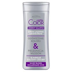 JOANNA Ultra Colour Silver Shampoo for Women - Colour-Enhancing, Neutralises Unwanted Yellow Tones - Makes Combing Hair Easier - Silver Blonde Tones 400 ml