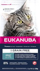 EUKANUBA Graanvrij* premium kattenvoer met zalm - droogvoer voor volwassen katten van 1 jaar, 2 kg