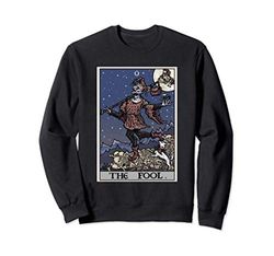 The Fool Tarot Card Halloween Gothic Witch Clothing Jester Sweatshirt
