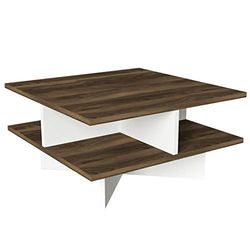 moebel17 Tables d'appoint, Bois d'ingénierie, Noyer Blanc, 60 x 60 x 31,2 cm