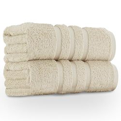 GC GAVENO CAVAILIA 550 GSM Hand Towels - Pack of 2 - Egyptian Cotton Towel - Highly Absorbent & Quick Dry Bathroom Towels Sets - Washable Spa Saloon Gym Towel, Natural