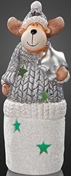 Hellum 520163 - Illuminazione a LED per interni, in ceramica, colore: Argento/Bianco, 7 x 5,8 x 16,8 cm