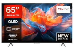 TCL 65T8C TV QLED 4K HDR Ultra HD da 65", QLED TV con tecnologia Google TV (Dolby Vision e Atmos, Motion Clarity Pro a 144 Hz, FreeSync, audio Onkyo 2.1, compatibile con Google Assistant)