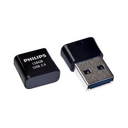 PHILIPS Unidad Flash USB 3.0 de 128 GB Pico Edition, Almacenamiento de Memoria Ultra pequeño para PC, portátil, computadora, Smart TV, Audio de Coche y más, Lee hasta 180 MB/s