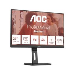 AOC 27E4CV 27 Inch FHD Monitor, 120Hz, IPS, 4ms GtG, Adaptive Sync, HDR Mode, Height Adjustment, Speaker,(1920x1080,HDMI 1x 1.4,DP 1x 1.2 USB Hub) Black