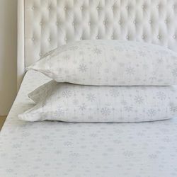 Elegant Comfort Parure de lit 4 pièces Ultra Douce en 100% Flanelle de Coton Turc de qualité supérieure - Draps en Flanelle Chauds et Confortables thème Noël avec Drap-Housse à Large Rabat - Lit