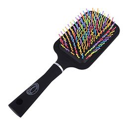 Fine Lines Brosse à cheveux ondulée multicolore – Brosse à cheveux démêlante pour femme, 11 rangées de poils en nylon, brosse à cheveux pour lisser et lisser, prise en main confortable
