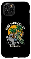 Coque pour iPhone 11 Pro Fort Lauderdale Florida Motif lamantin amusant et alligator