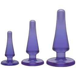 Doc Johnson Crystal Gelees Anal Initiation Beginners Butt Plug Kit violet
