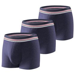 Carer 3-pack heren incontinentie boxershort wasbaar licht en dun katoenen incontinentiebroekje met 80 ml absorberend kussen voorkomt blaaslekkages ontworpen voor milde incontinentie blauw maat 3XL