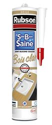 Rubson Mastic Salle de bain Saine Couleur "Bois Clair" Beige, Joint silicone multi-matériaux renforcé en antifongiques, mastic sanitaire coloré, souple & étanche, 280 ml