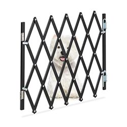 Relaxdays Barrera Seguridad Plegable Perros M, Valla Escaleras hasta 96 cm Ancho, 48,5-60 cm Alto, Reja Mascotas, Negro