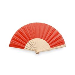 eBuyGB Folding Handheld Fan, Wooden Hand Fan, Wedding Party Accessory, Pocket Sized Fan for Wedding Gift, Party Favours, Summer Holidays, Mini Travel Fan Home Décor - Red (Pack of 15)