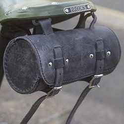 London Craftwork Borsa portautensili per bicicletta in vera pelle vintage retrò RAW nero grafite