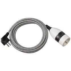 Brennenstuhl Rallonge de 3 m pour l'intérieur (câble Textile de 3 m, pour Une Utilisation en intérieur, rallonge avec Interrupteur Rotatif Marche/arrêt éclairé) - Noir/Blanc
