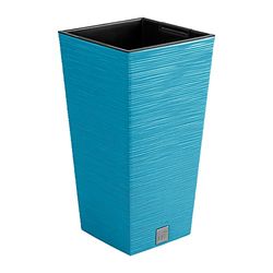 Prosperplast Pot de Fleurs Bleu scandinave avec réservoir Furu, 24 x 24 x 45 cm, capacité de 7,5 l.