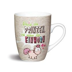 Nici Fancy Mugs mok vergeet de Prinzen, ich nem' das eenhoorn, porselein, roze, 10,5 x 12 x 8,5 cm
